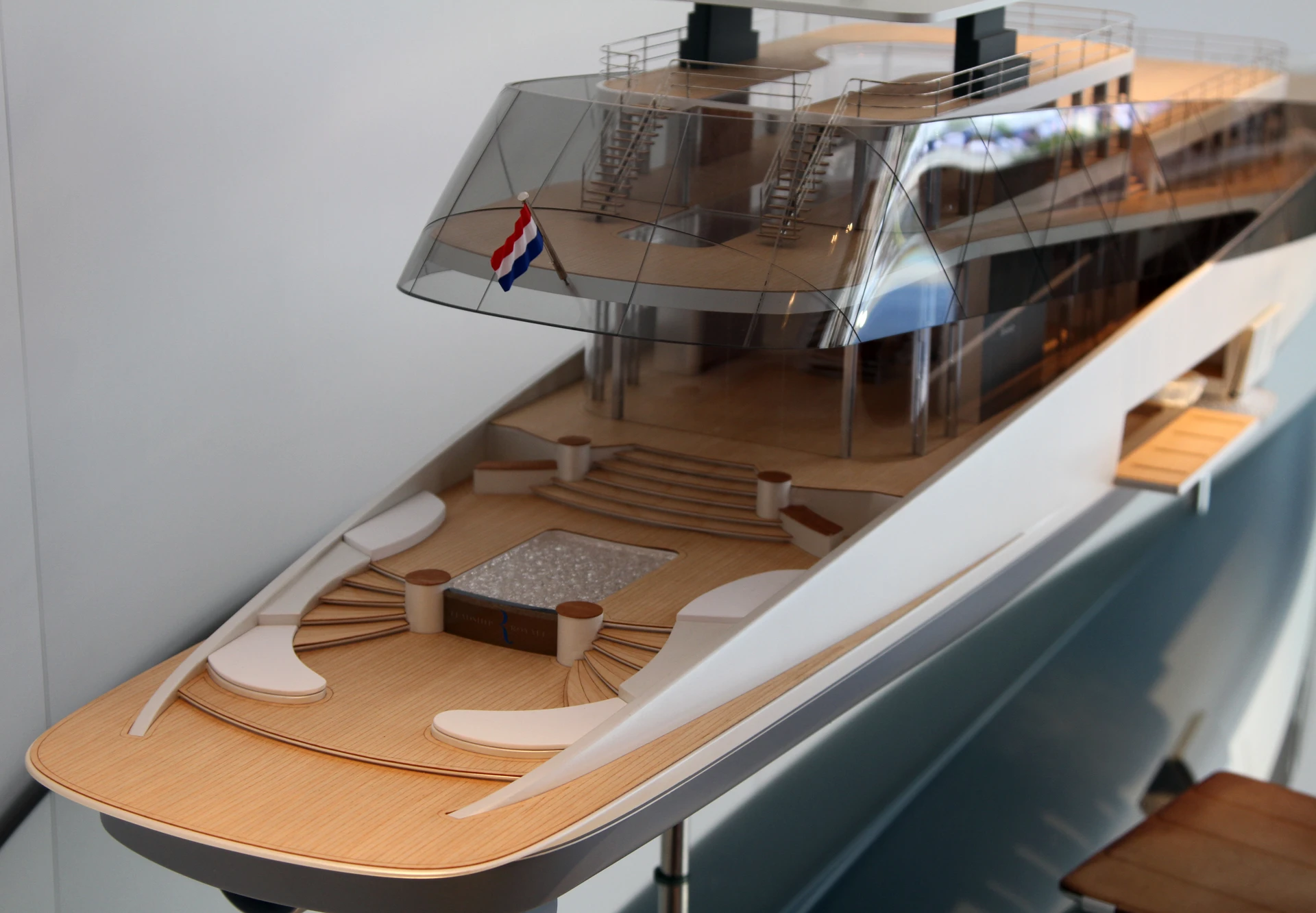 Model of Feadship Royale showing the aft deck (Photo: Gizmag)