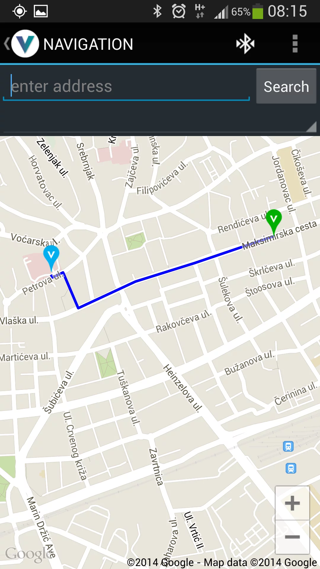 The app also incorporates Google Maps