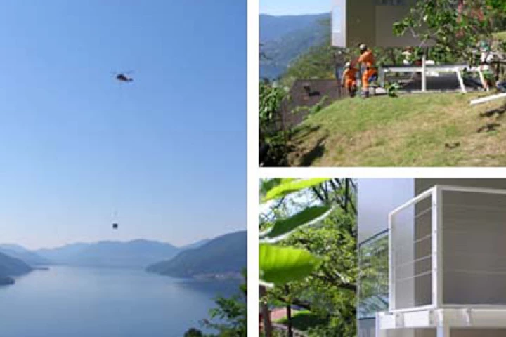 The micro-dwelling was flown in via helicopter to accommodate the owner’s last minute visiting guest