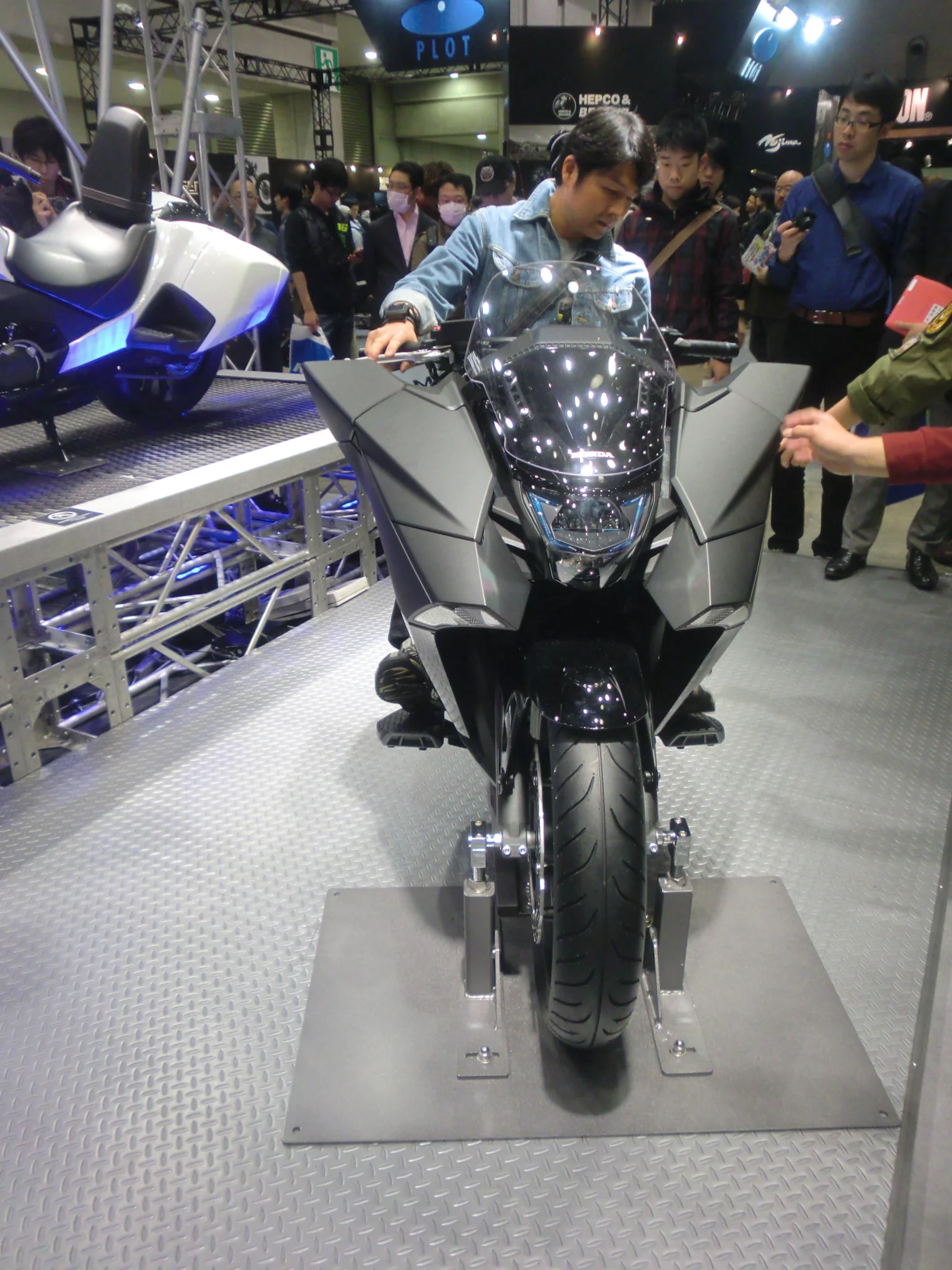 The Honda NM4-1 on display at the Tokyo Motorcycle Show(Photo: Stephen Clemenger)