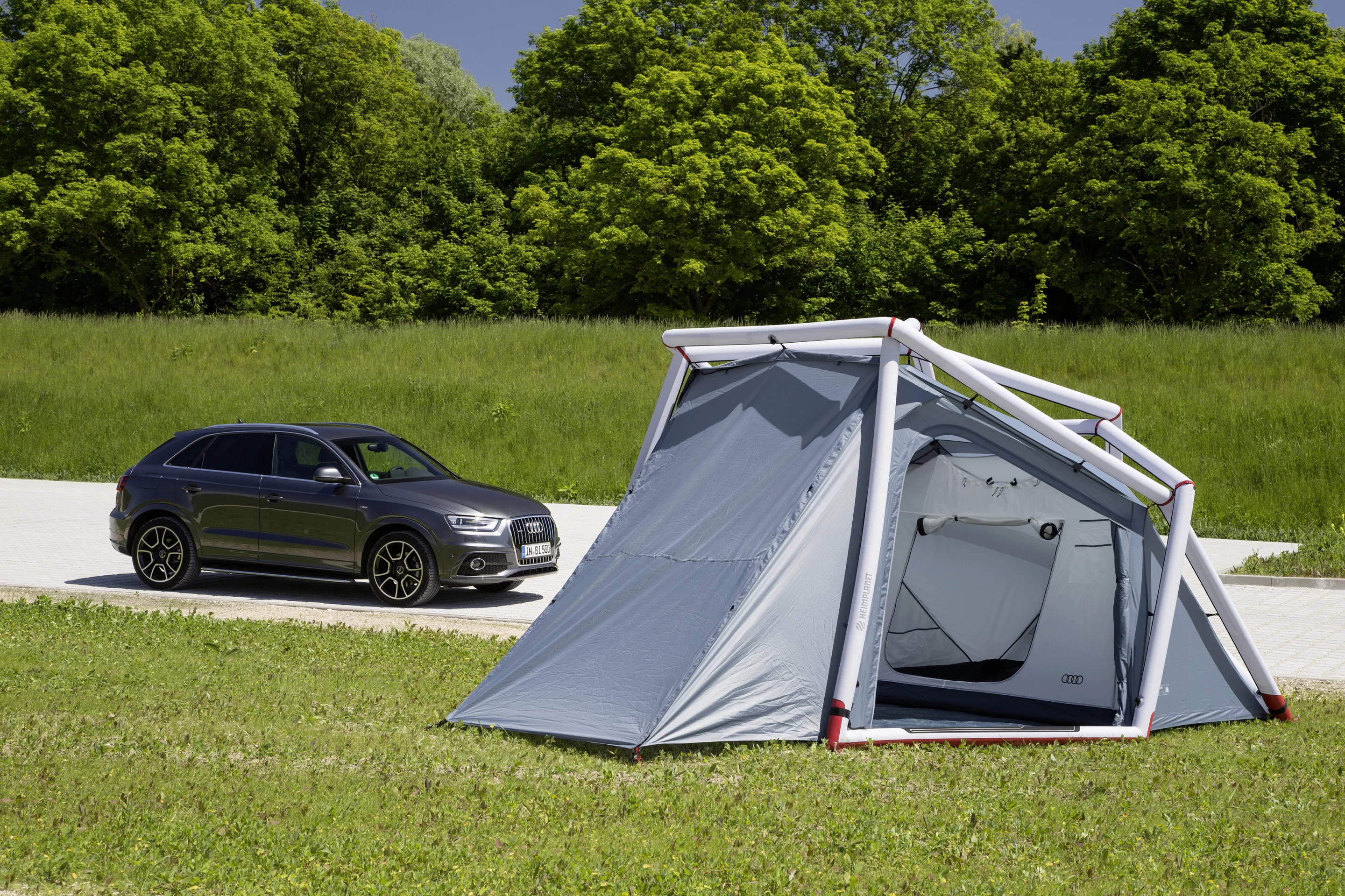 Audi says the tent sets up in seven minutes