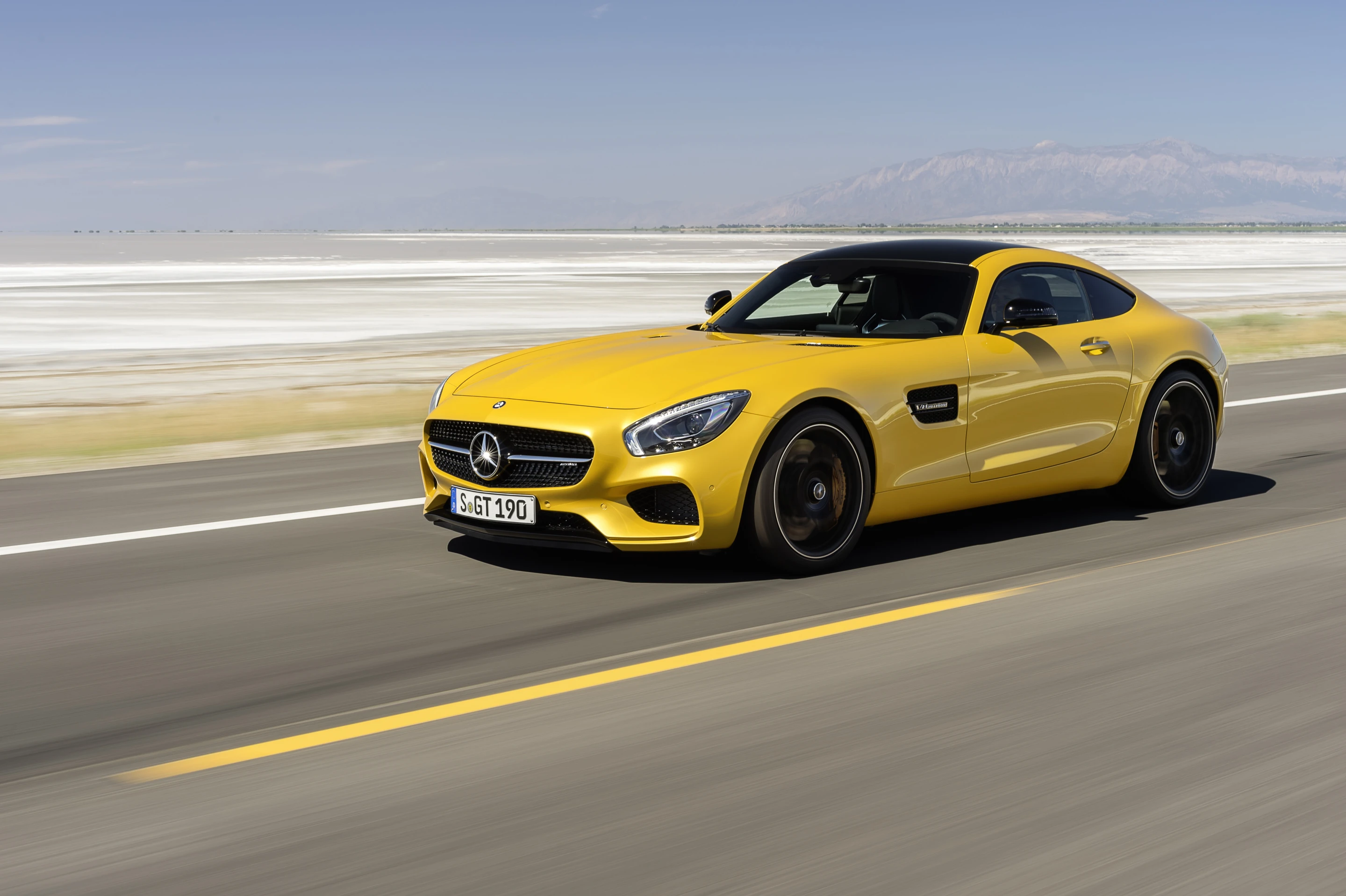 The GT's headlights borrow heavily from the brand's SL Roadster