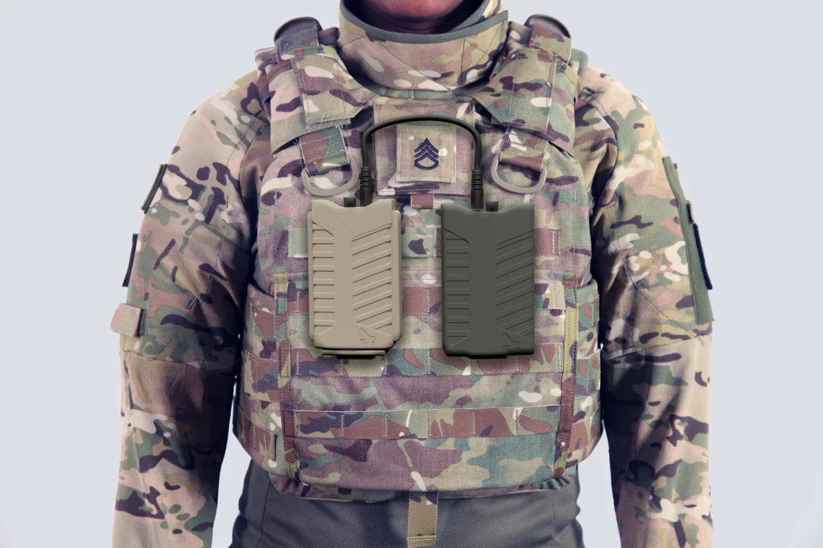 The Pitbull drone jammer (right) along with the Wingman 103 drone detector