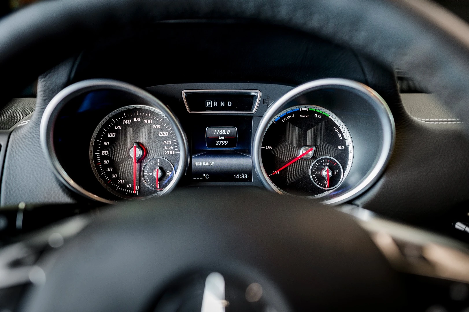 The new instrument panel supports the electric powertrain