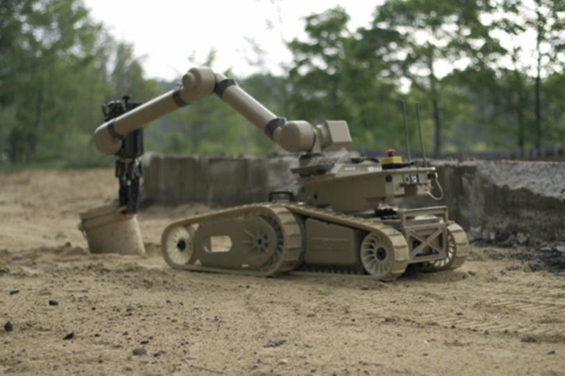 The 710 Warrior can be fitted with a manipulator arm