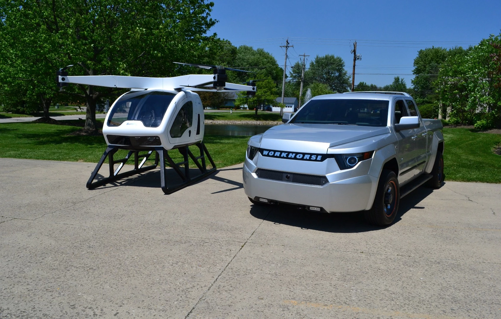 Workhorse already builds range-extended trucks and the Surefly uses the same range-extending BMW 600cc twin-cylinder generator engine as the company's pick-up and step van offerings