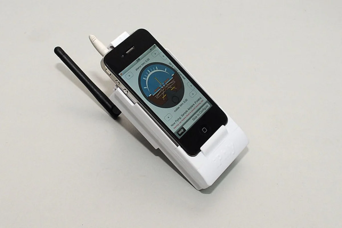 iPhly is an app and device for iPhone, that allows users to fly radio-controlled model airplanes via their phones (Photos: Ari Krupnik)