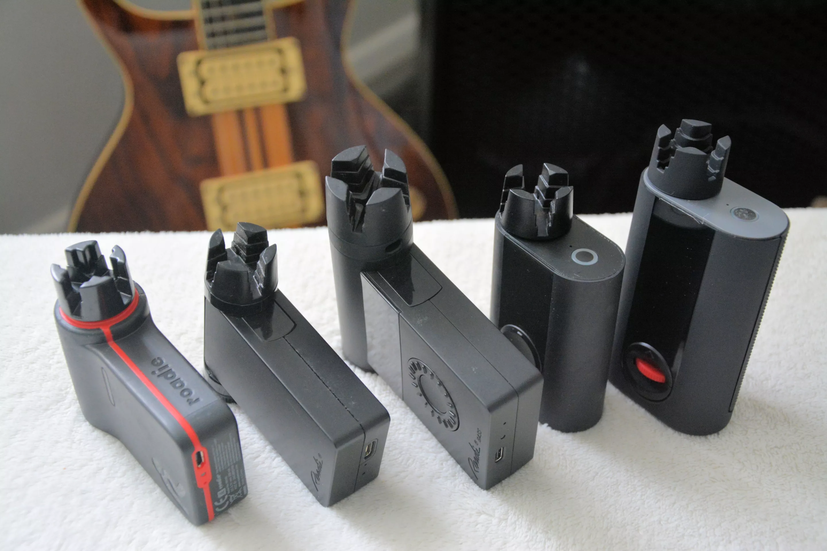 The complete Roadie family: From the left - the original Roadie, then the Roadie 2, followed by the Roadie Bass, the Roadie 3 and the all-new Roadie 4