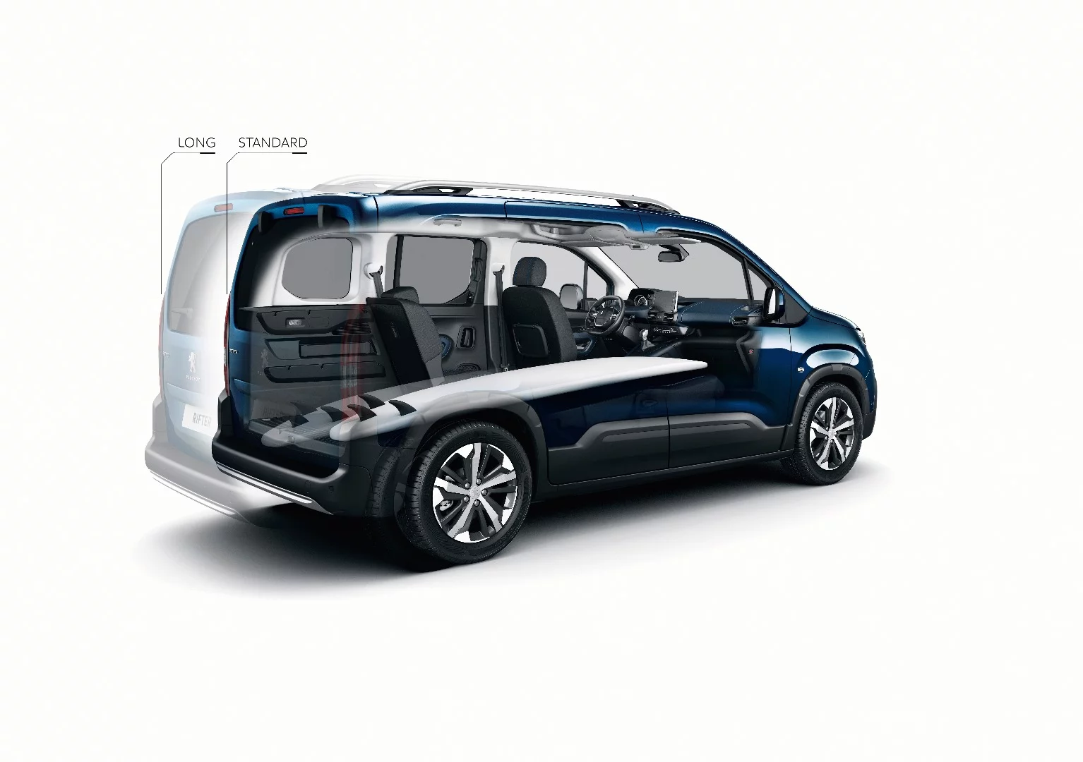 Making use of the individual folding rear seats