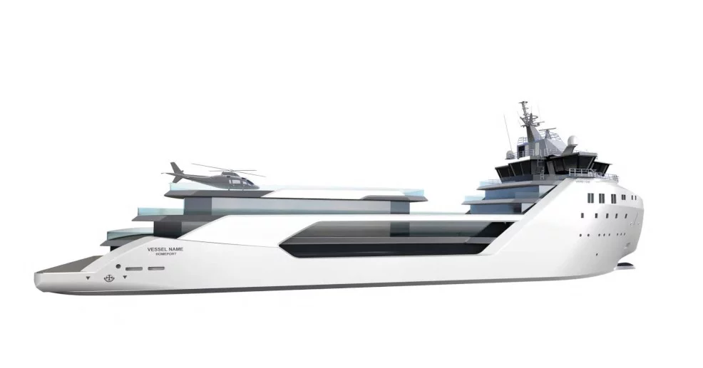 The Kilkea has a helicopter hangar on board