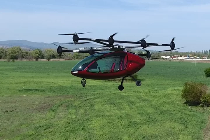The range of the autonomous Passenger Drone is claimed to be around 20 miles (32 km/h)