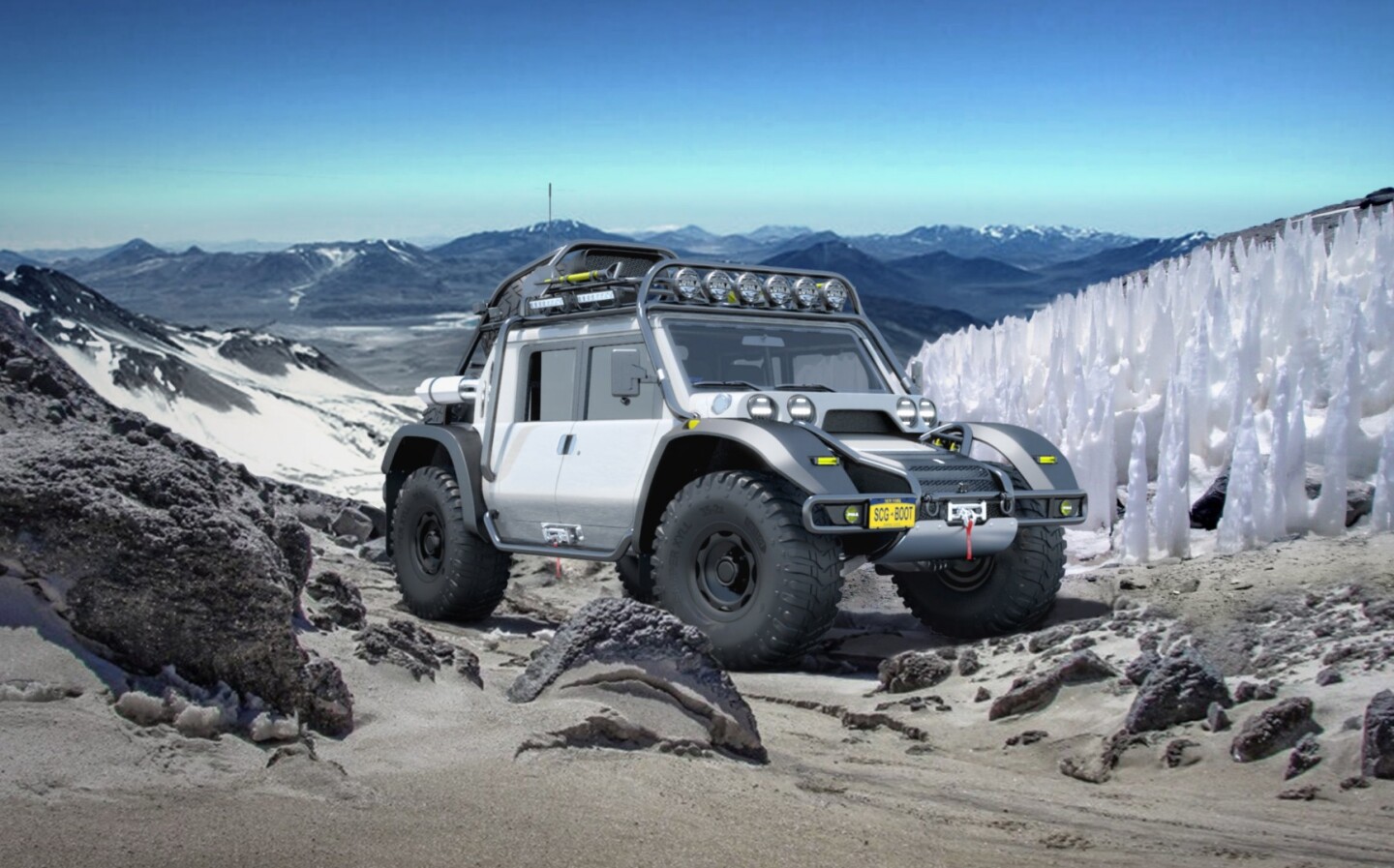 SCG Boot: will be taken to the top of a tall volcano in the Andes in search of a world record for altitude driving