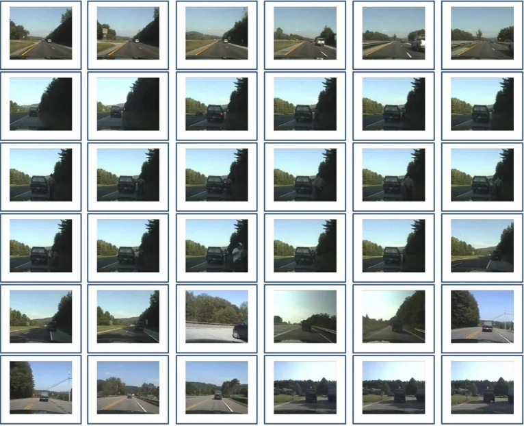 Screenshots from a lengthy raw video are selected by the LiveLight algorithm (Image: Carnegie Mellon University)