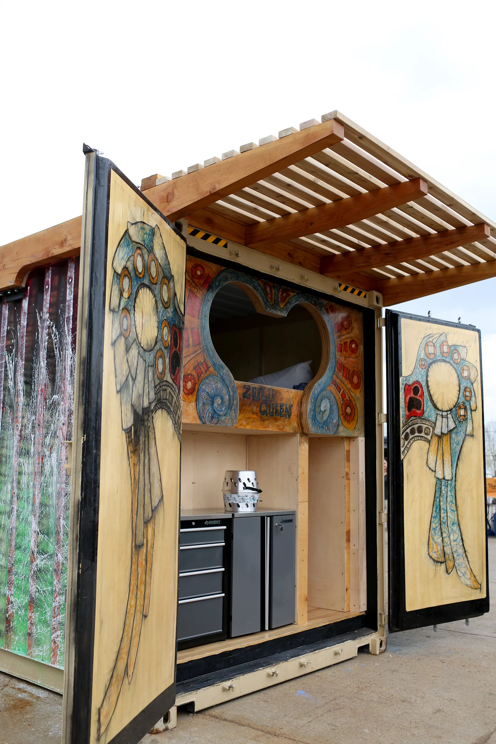 The roof sports a rainwater catchment system and water storage, and a grey water system handles the disposal of waste water (Photo: Rhino Cubed)
