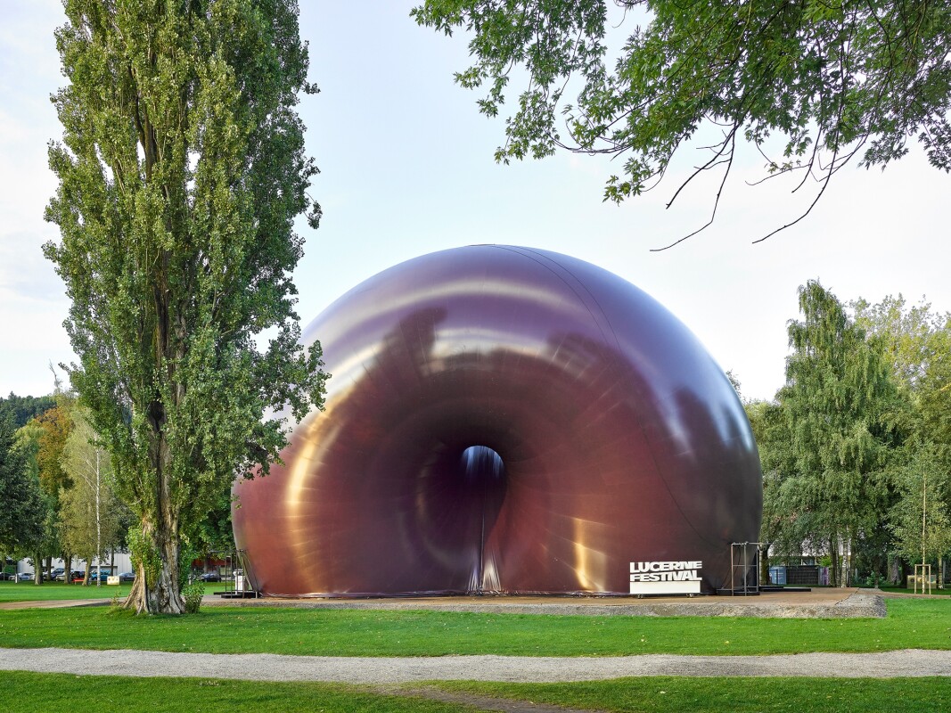 Plastic fantastic: Inflated PVC forms huge donut-shaped concert hall