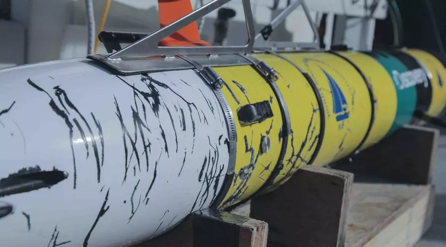 The REMUS SharkCam bears the scars of its encounters with multiple great white sharks