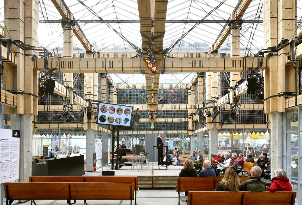The People's Pavilion included seating and a stage inside