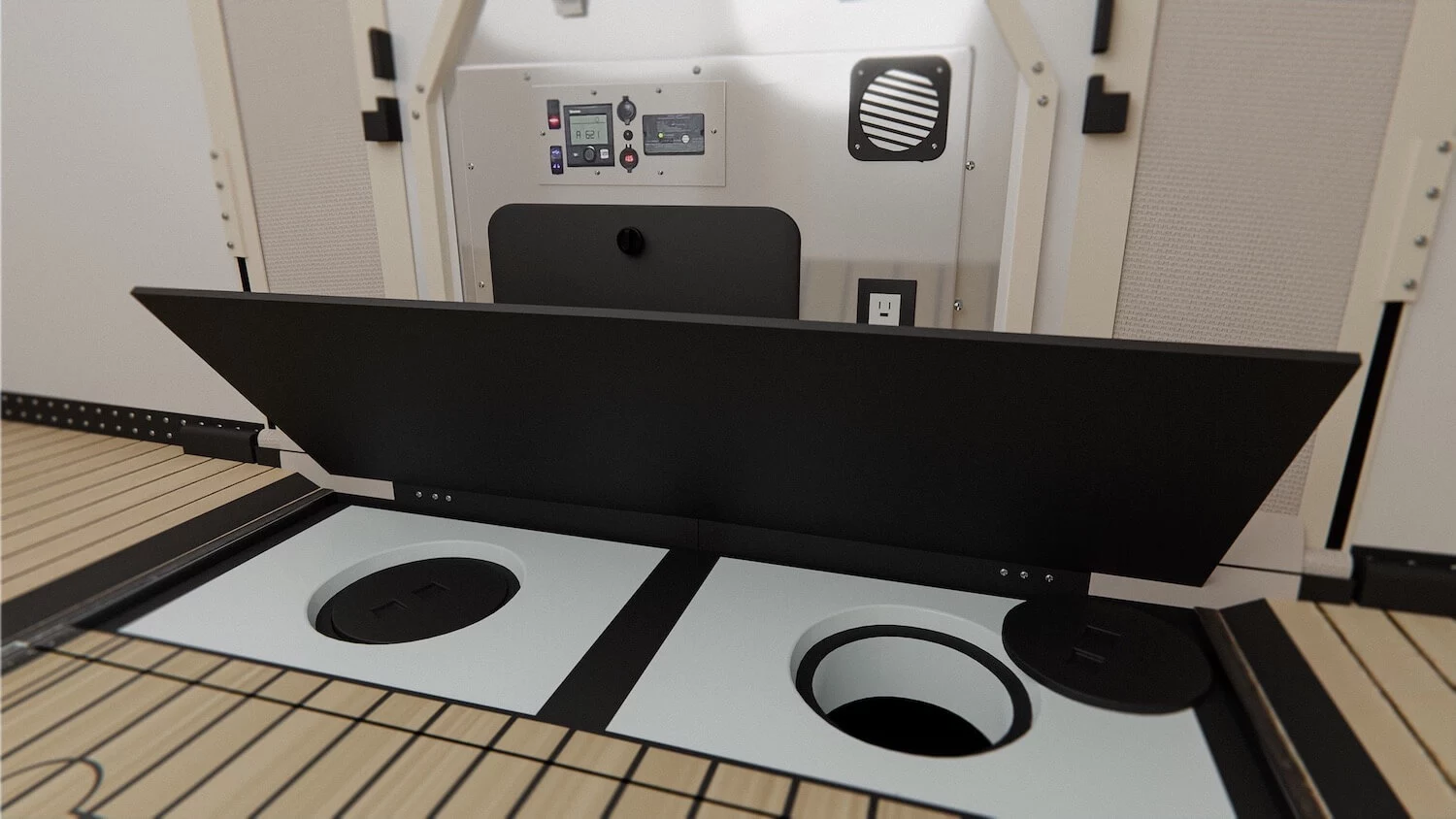 Underfloor water tank access