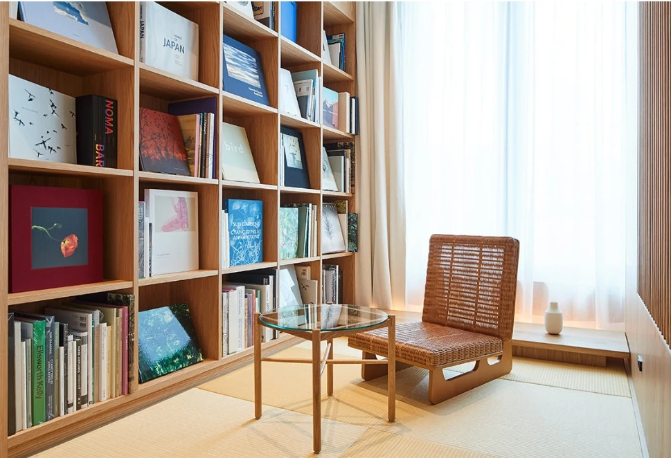 In traditional Japanese style the hotel’s interior design maximizes the use of natural materials