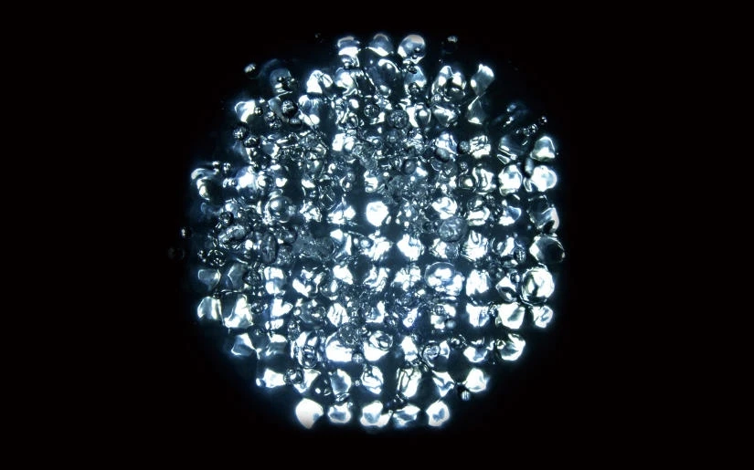 View from above Spica shows the array of bright white LEDs below the liquid