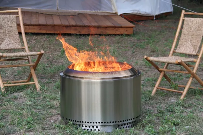 The Solo Stove Yukon at work