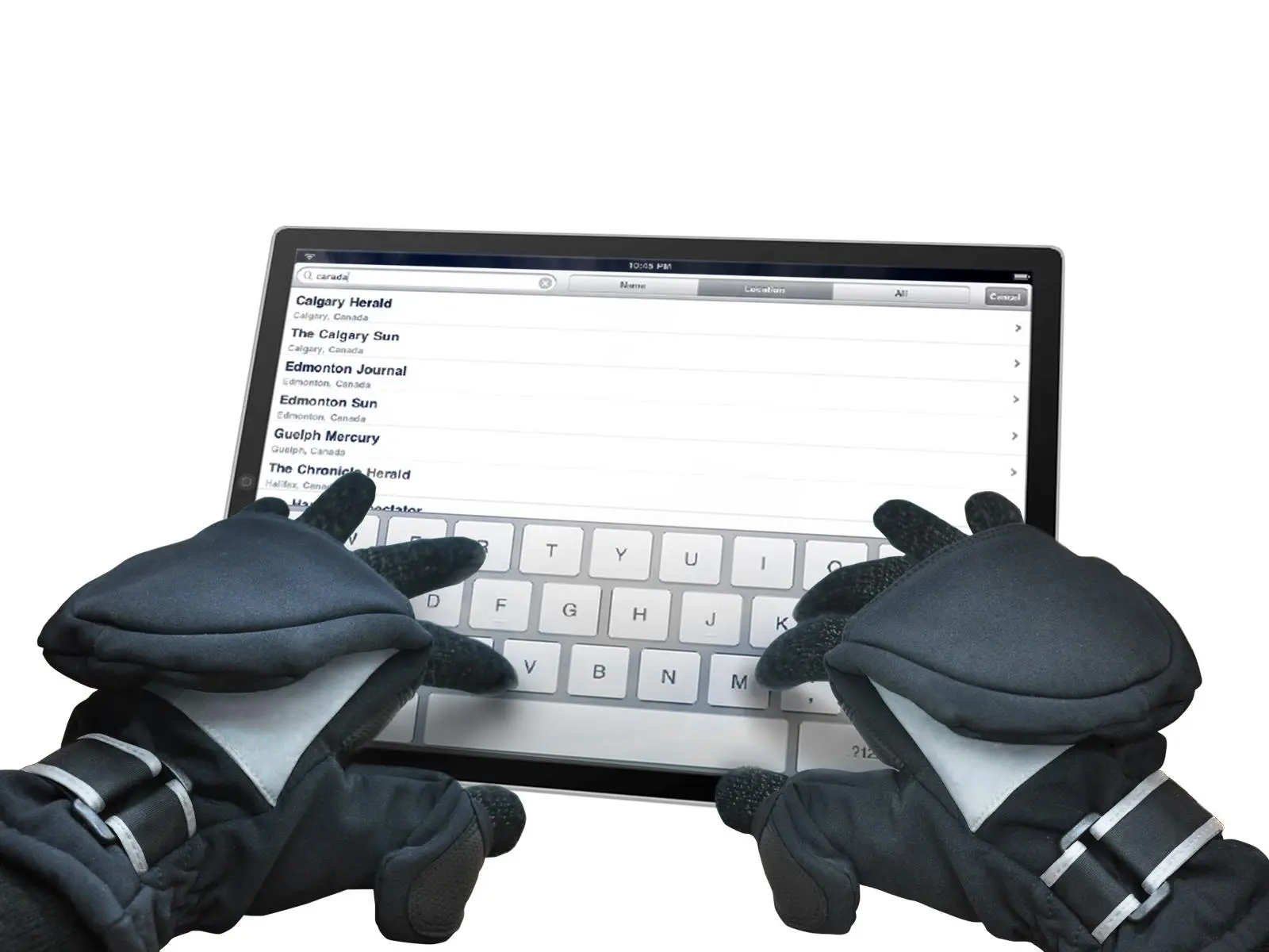 ISGLOVES are mittens with ends that fold back, to expose conductive inner gloves that can be used with capacitive touchscreen devices