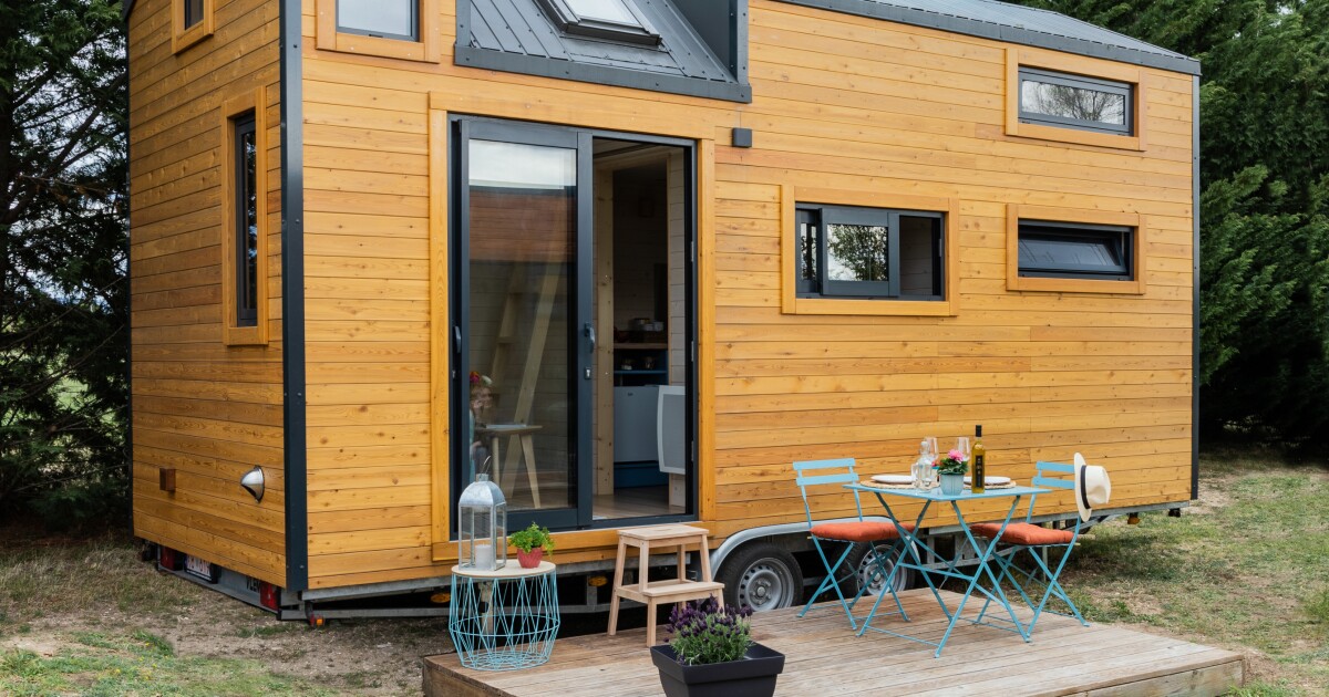 Compact Cabana tiny house contains up to three bedrooms Compact Cabana tiny house contains up to three bedrooms