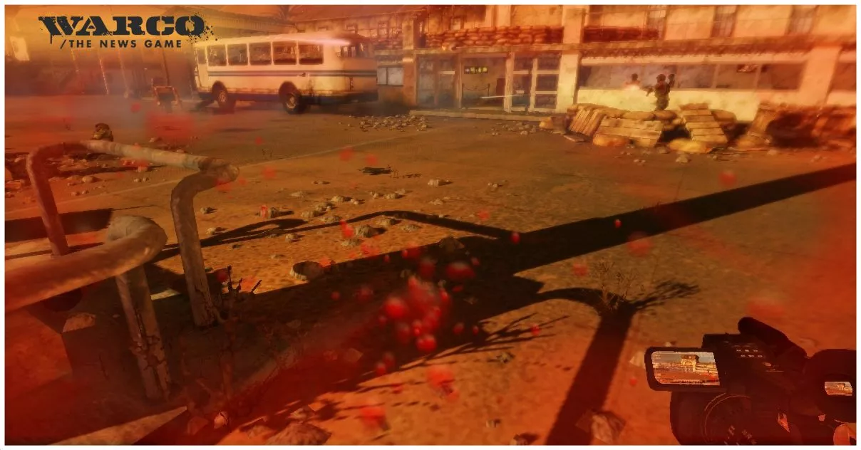 Warco - The News Game is a planned FPS-style game where the player takes on the role of a war correspondent tasked with collecting video from the battlefield