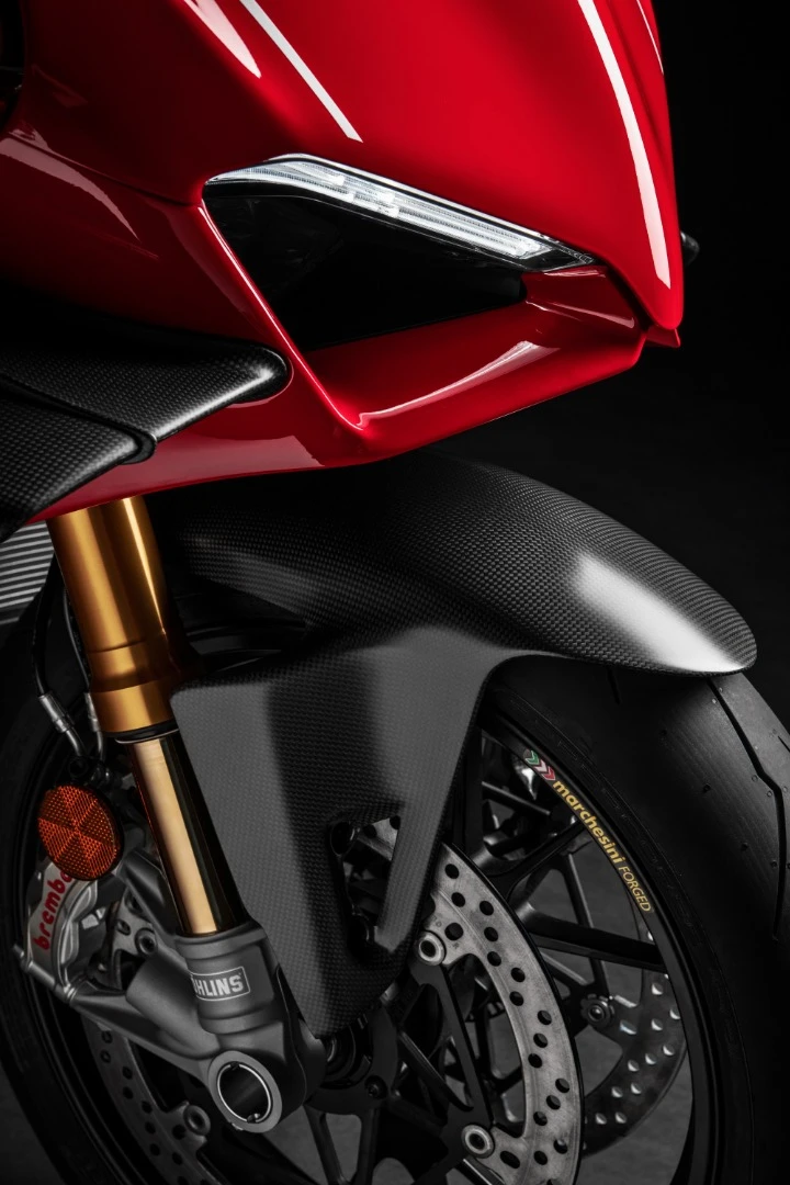 2019 Ducati Panigale V4R: electronic Ohlins suspension has been swapped for asymmetrical mechanical systems