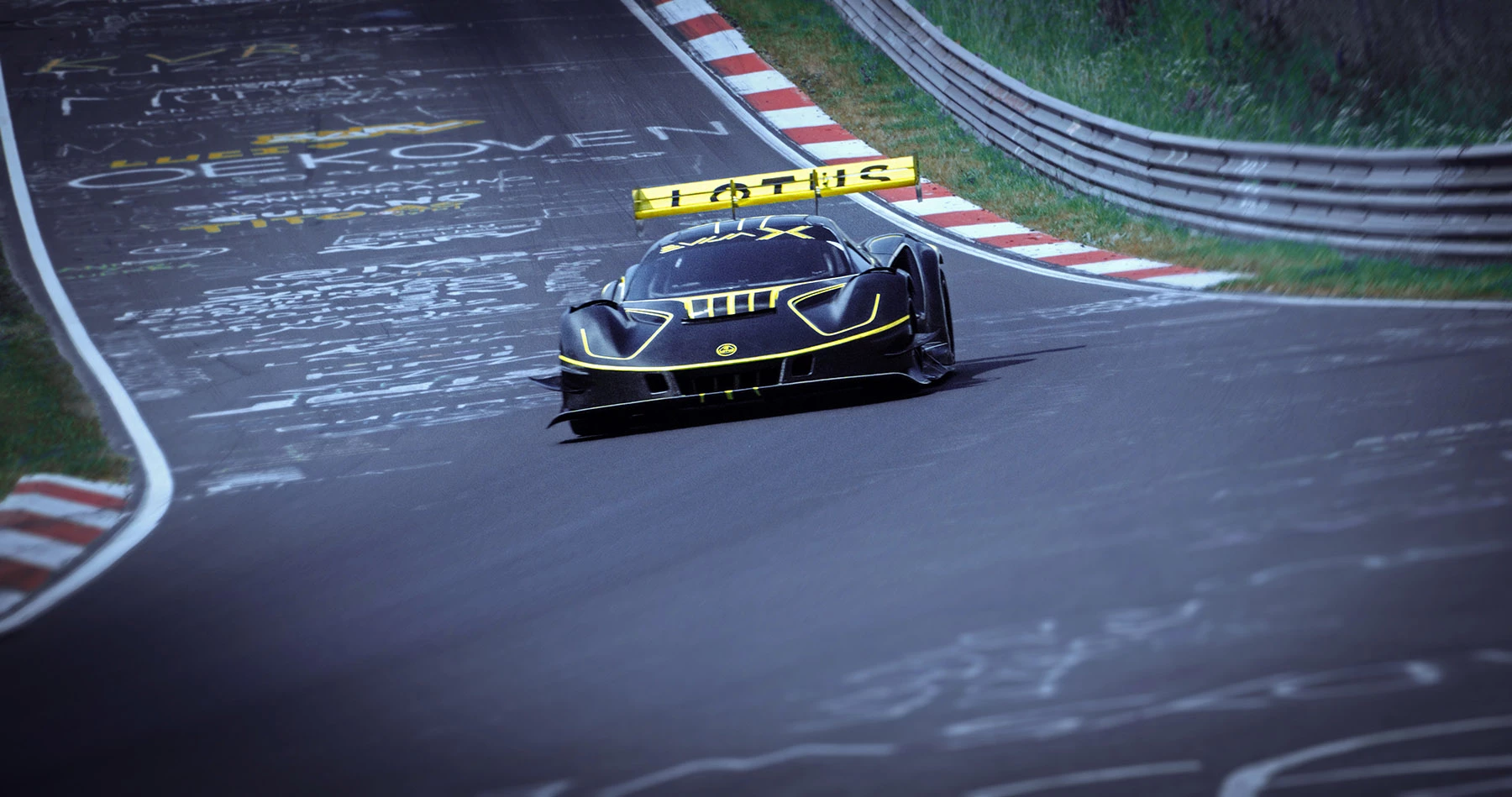 Lotus Evija X on its Nordschleife record-setting run