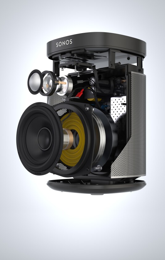 The Play:1 features two Class-D digital amplifiers, a custom 3.5-in mid-woofer and a 1-inch long-throw tweeter