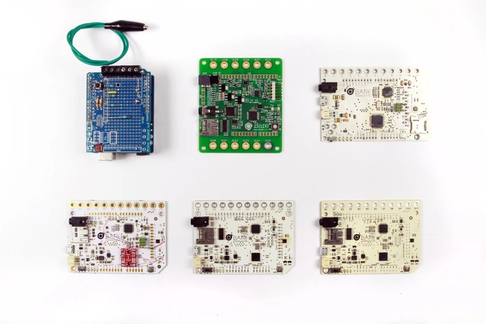 Six generations of Touch Board prototypes
