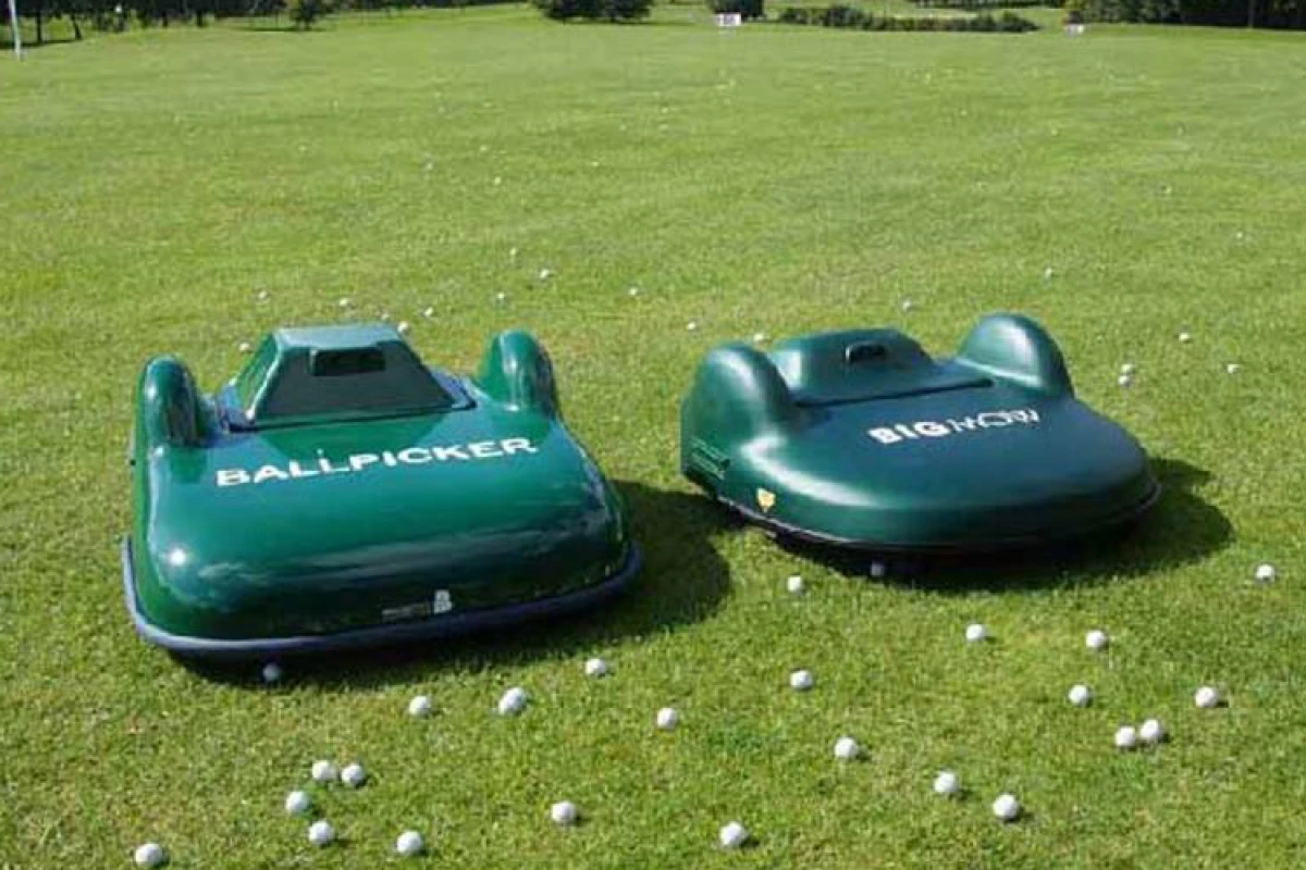 The Ball Picker and BigMow robots are designed to autonomously prowl the golf range