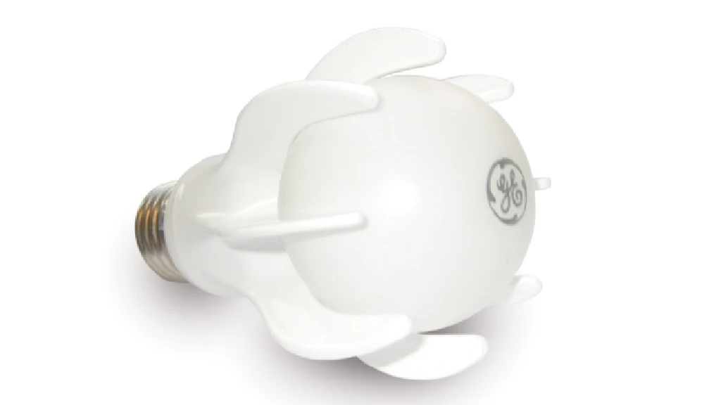 The GE Energy Smart LED bulb that has the equivalent lumens output of a 40W incandescent bulb but only uses 9W and lasts 25 times longer