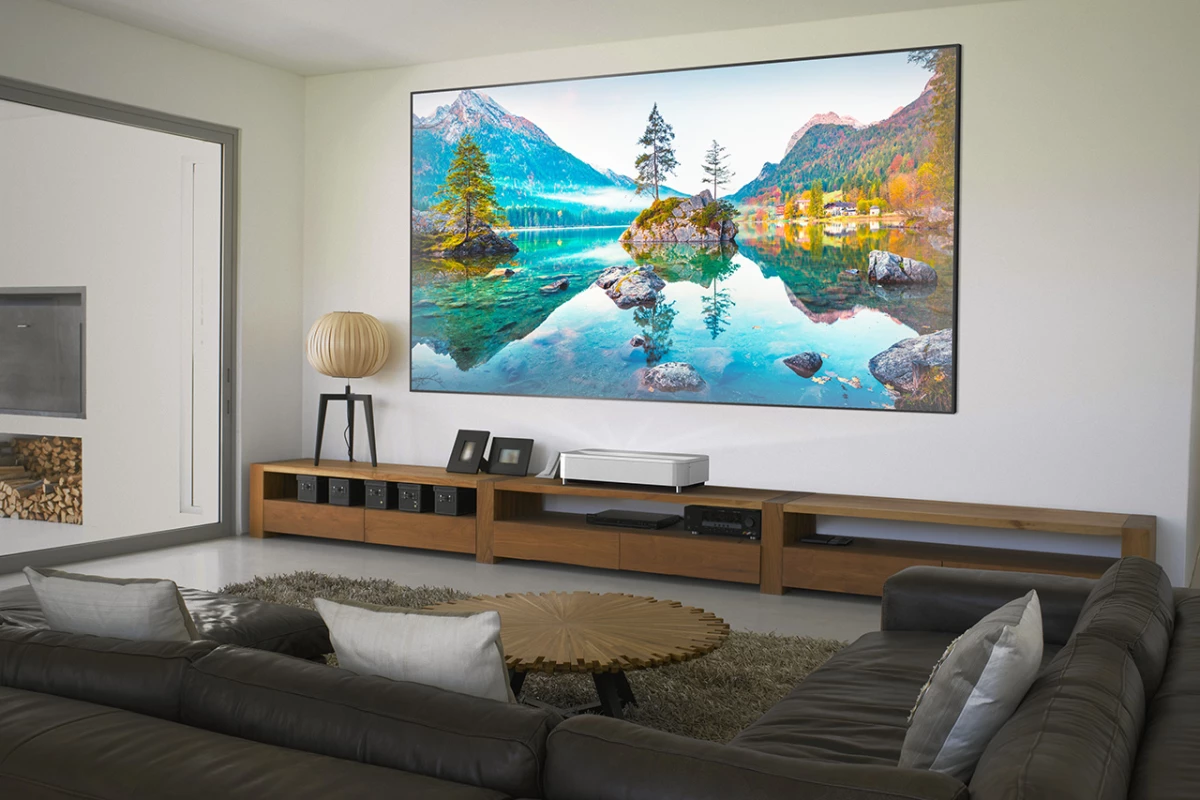 The EH-LS800 4K laser projector is Epson's first super-ultra-short-throw model