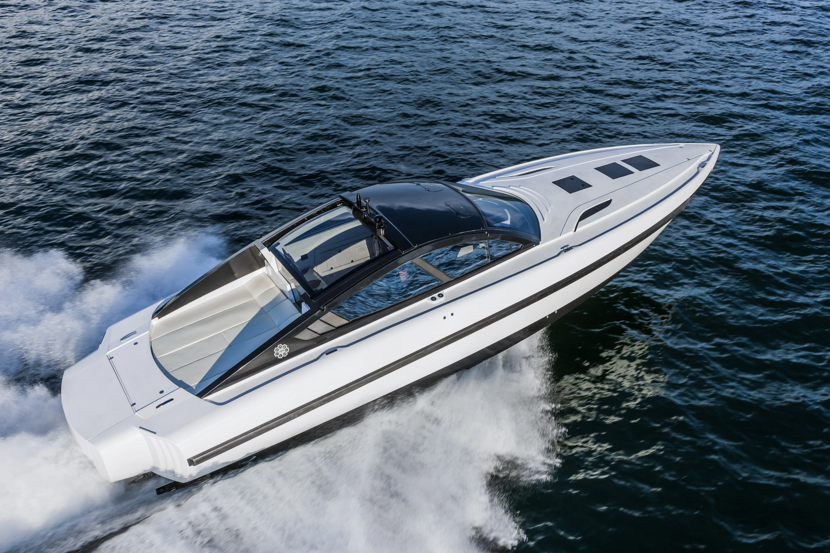 The exterior of the 44GT was designed by Italian firm Alberto Mancini Yacht Design