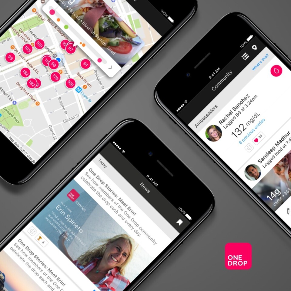 One Drop includes a social media platform that allows users to share tips and experiences with each other, to help people feel less alone