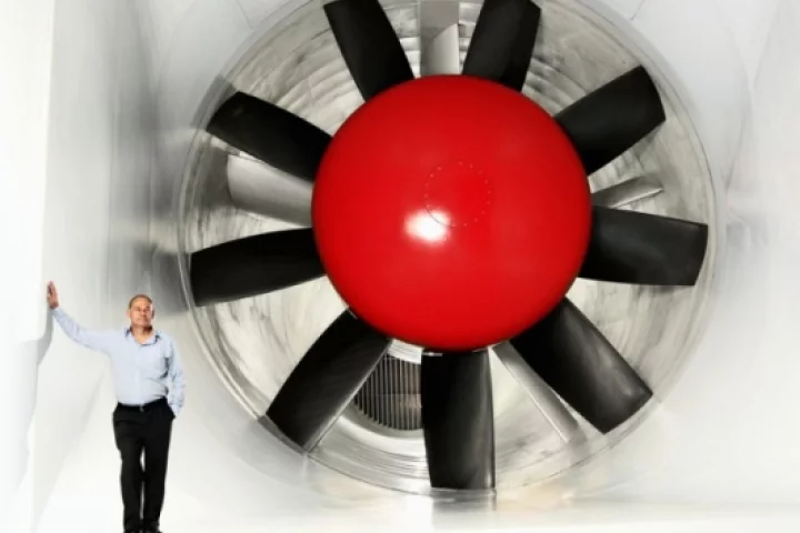 Volvo aerodynamic expert Tim Walker in the new tunnel