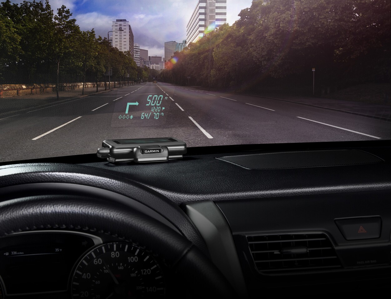 Garmin's portable HUD throws smartphone app directions on the windshield