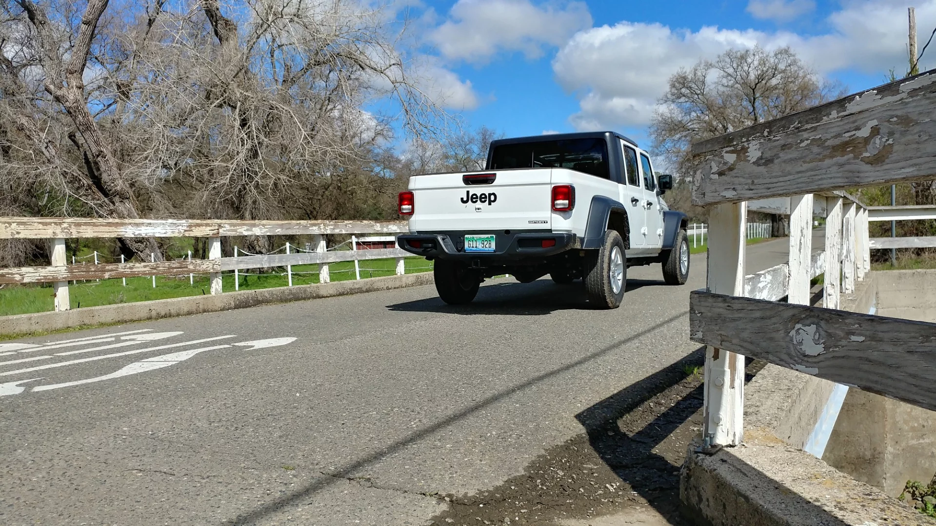 On the highway, the Jeep Gladiator Sport S model was smooth and well-mannered despite its heavy underpinnings and large tires