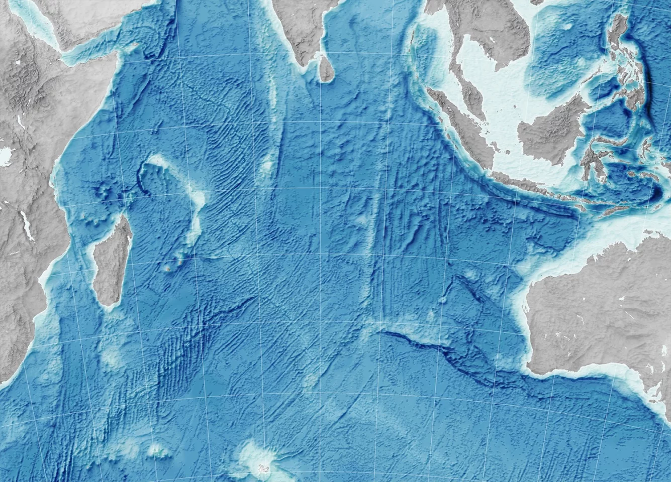 Relief map of the Indian Ocean