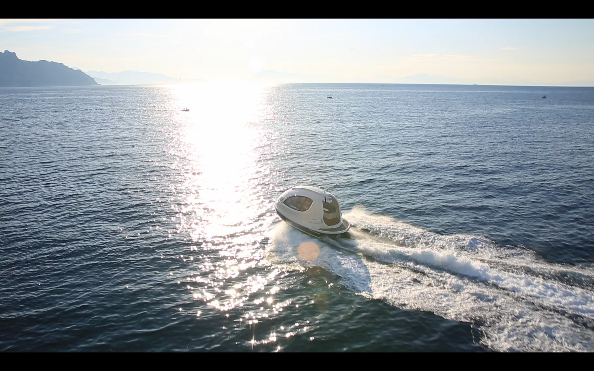 Watching the sunset on board the Jet Capsule