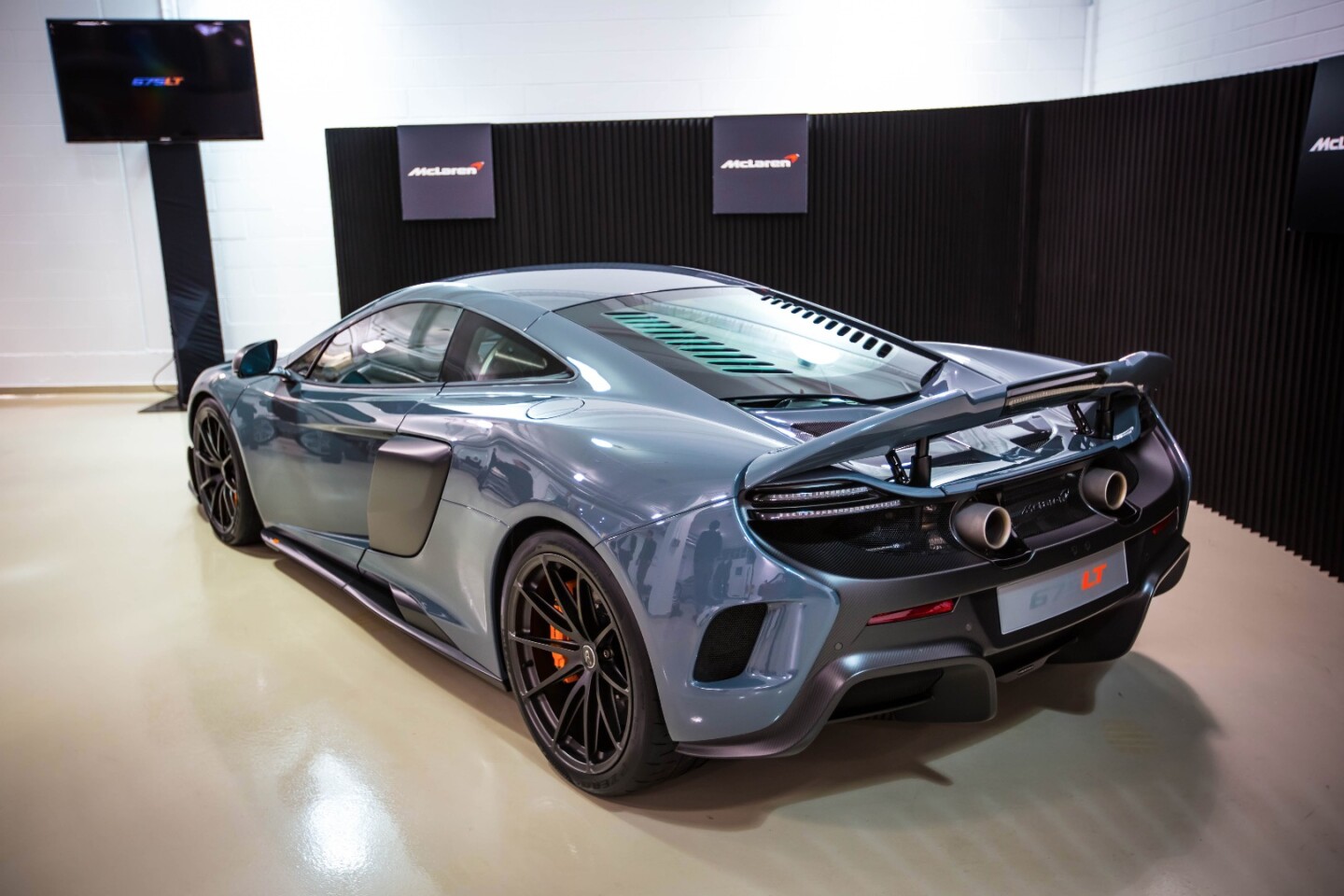 The mesh at the back of the car gives onlookers a peek at its inner workings