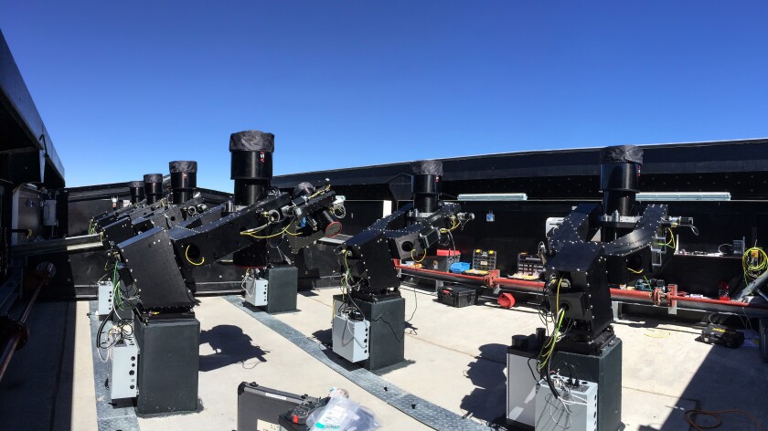The NGTS' 20-cm telescopes during testing (Photo: ESO/R. West)