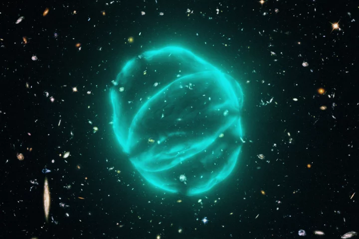 An artist's impression of an odd radio circle