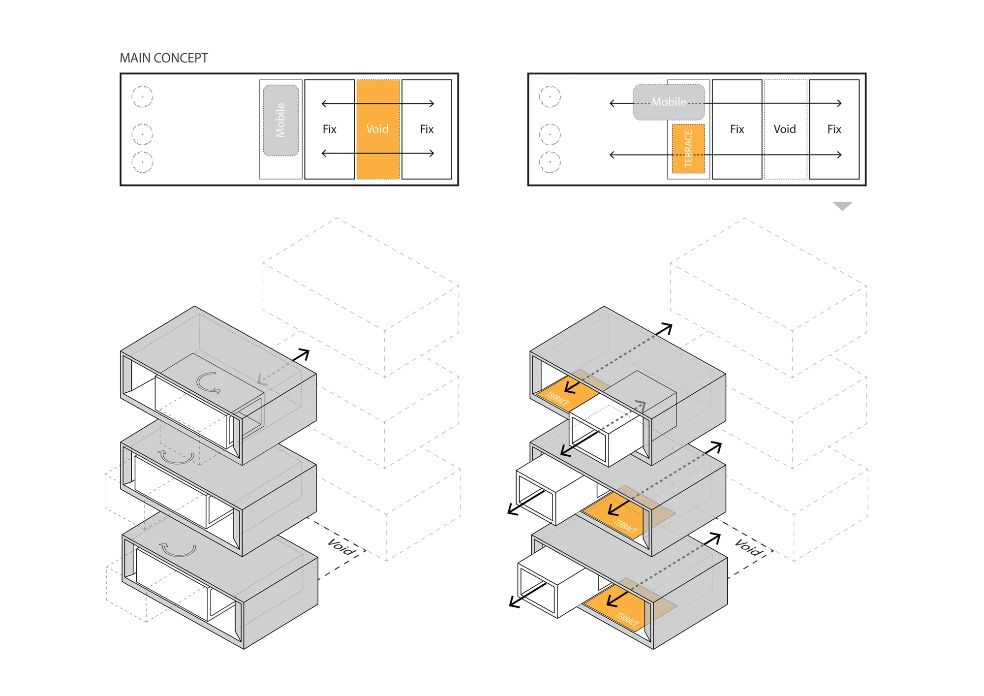 Architectural drawing explaining the rotation mechanism in more detail (Image: Nextoffice)