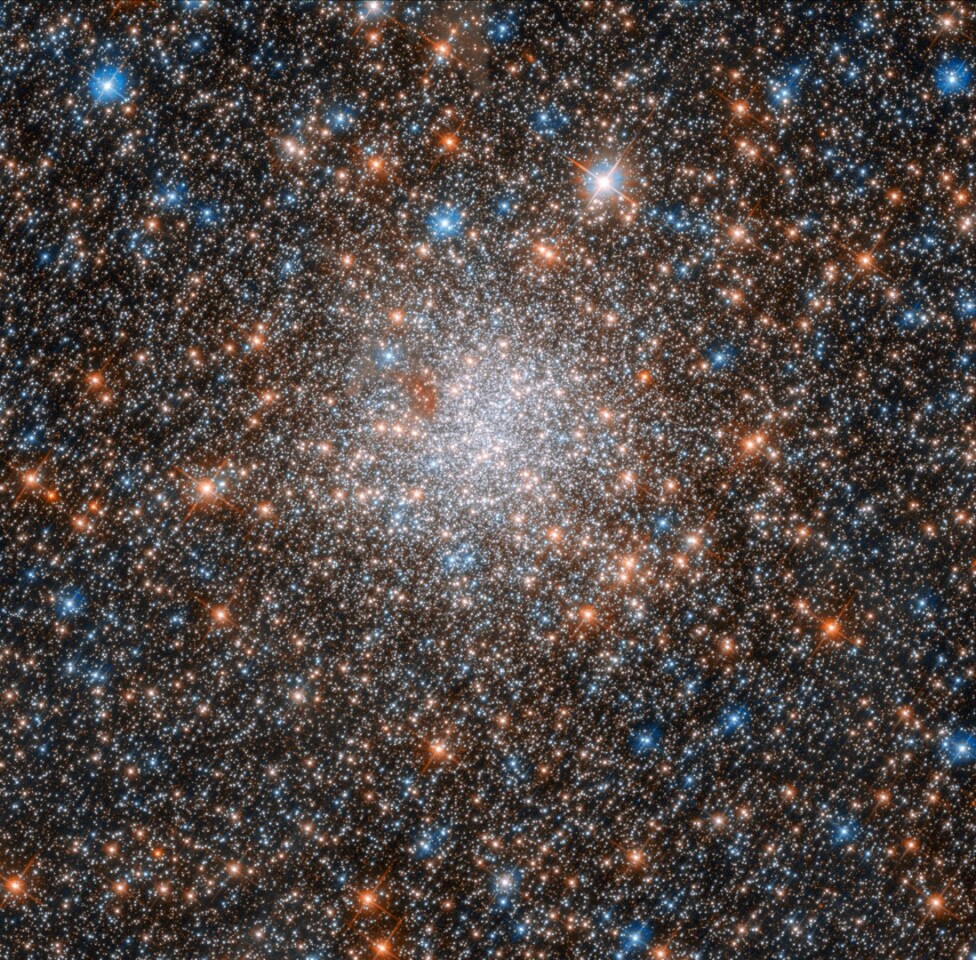 Hubble captured these “celestial fairy lights” in the globular cluster NGC 1898, in the center of the Large Magellanic Cloud.