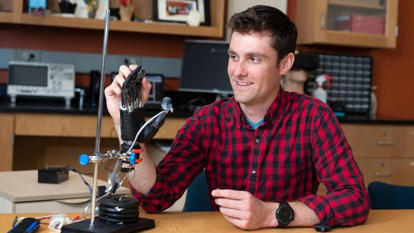The skin is made of a combination of fabric and rubber, into which the electronic sensors are embedded