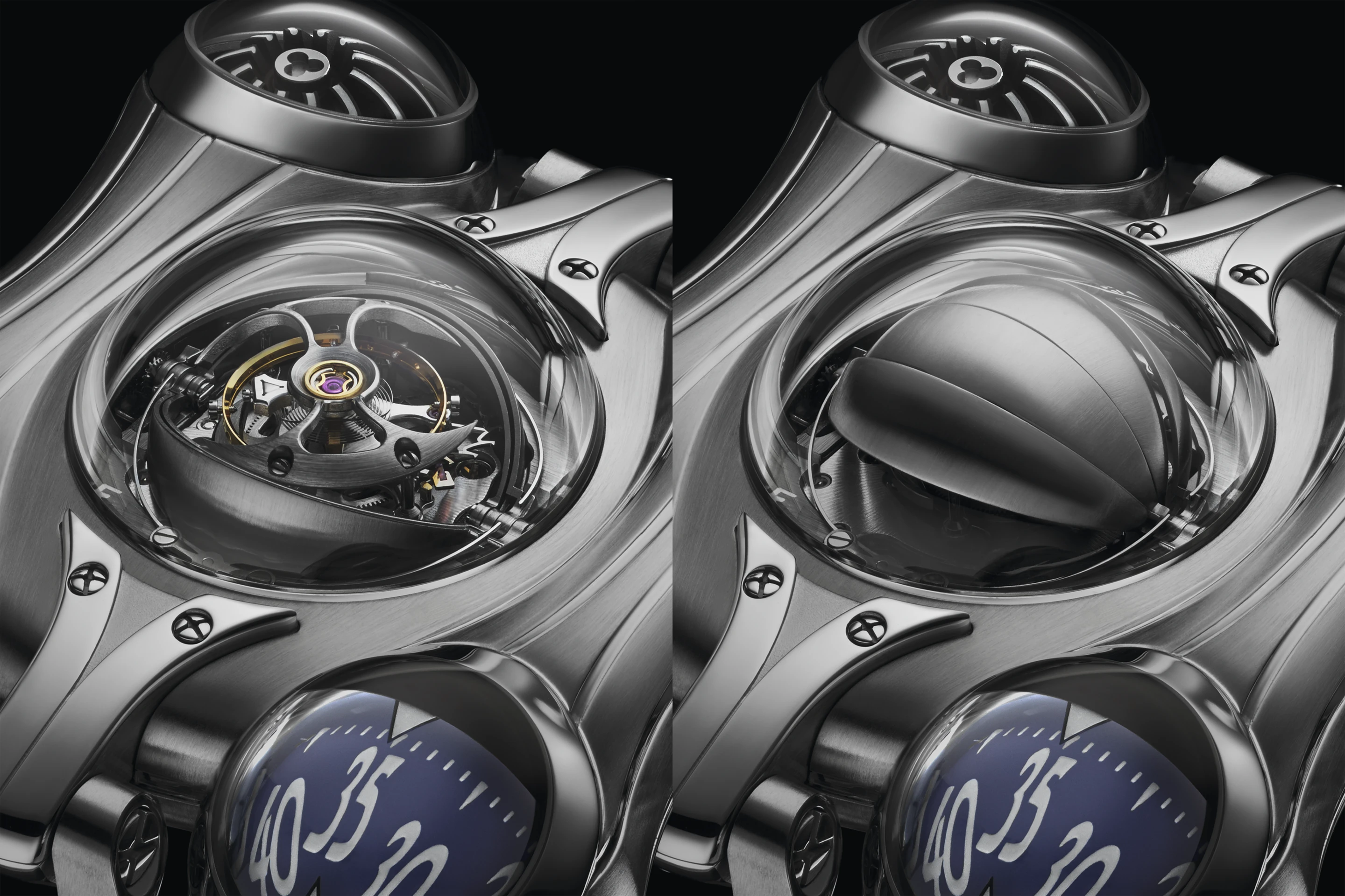 The MB&F HM6 Final Edition has a tourbillon shield