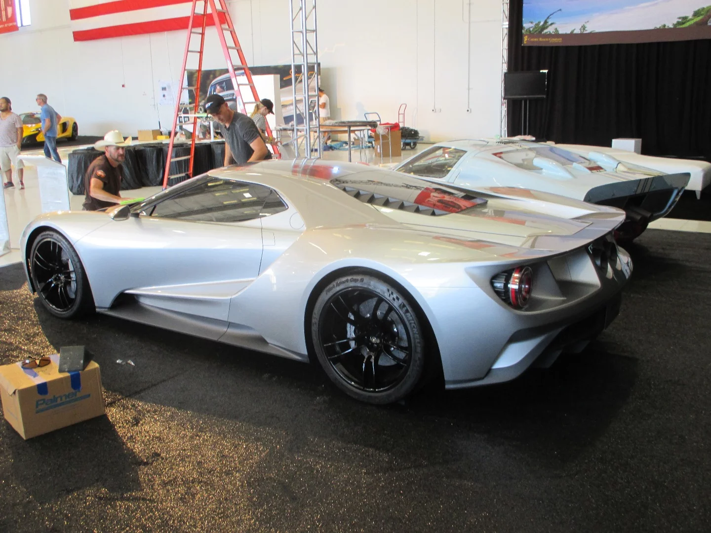 New Ford GT-40 setting up at Hangar party